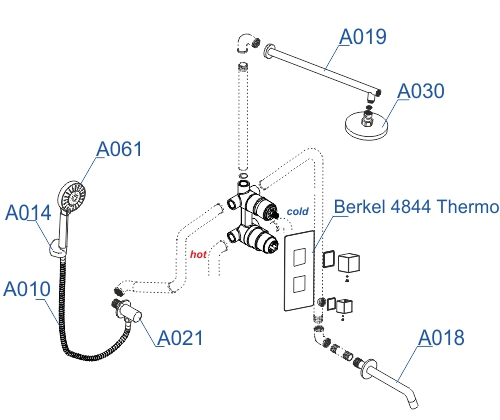 Душевой комплект Wasserkraft A174819 Thermo