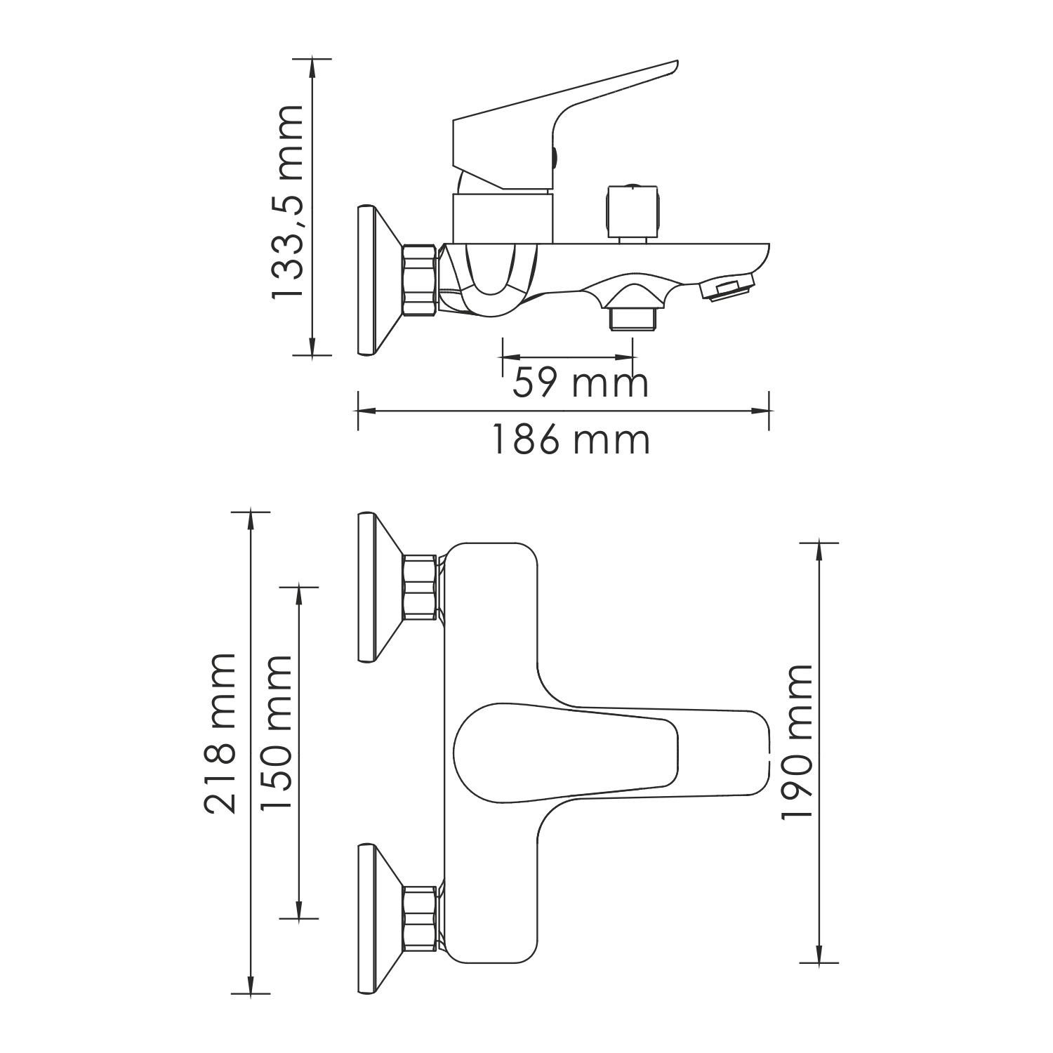 Смеситель для ванны с душем Wasserkraft Lippe 4501