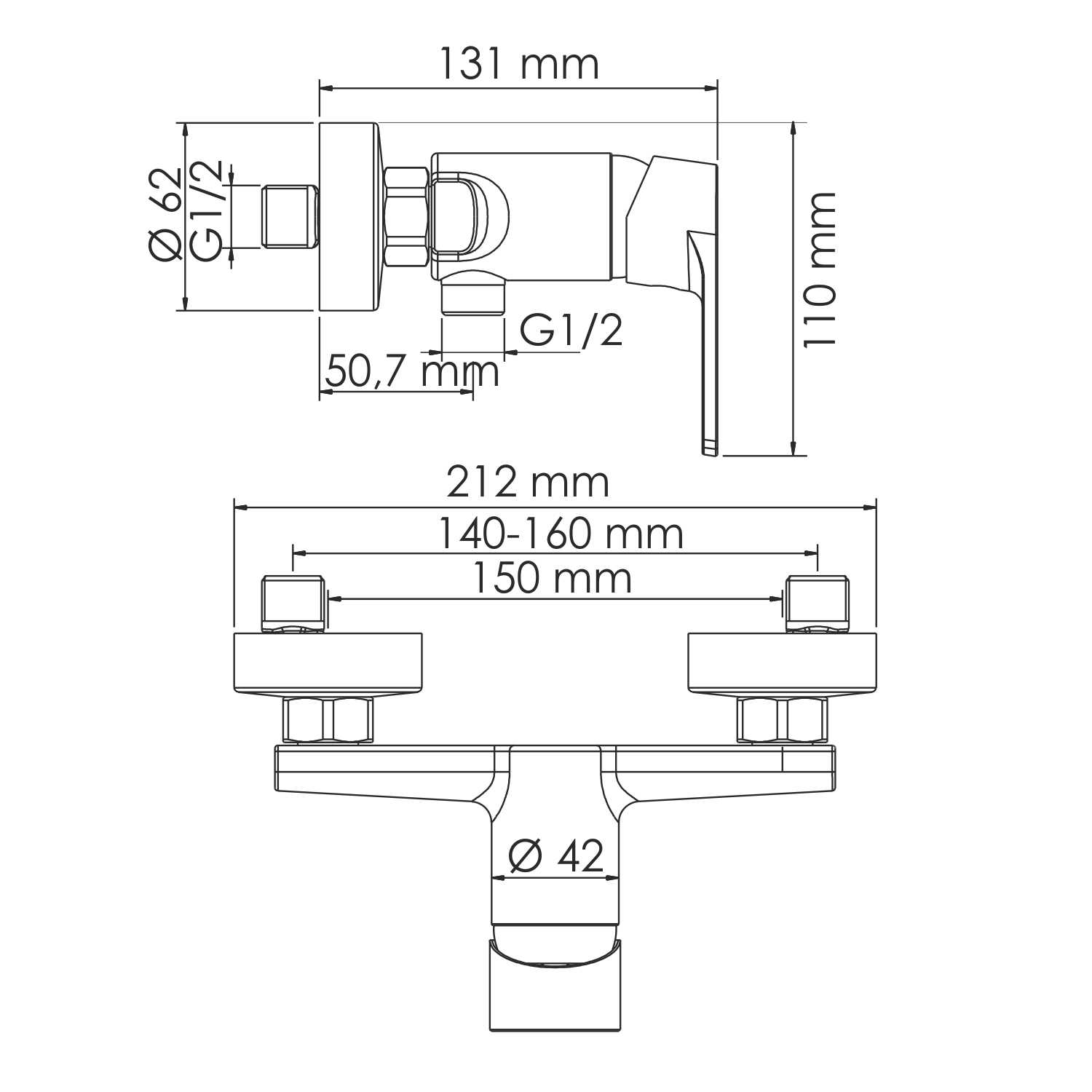 Смеситель для душа Wasserkraft Dill 6102