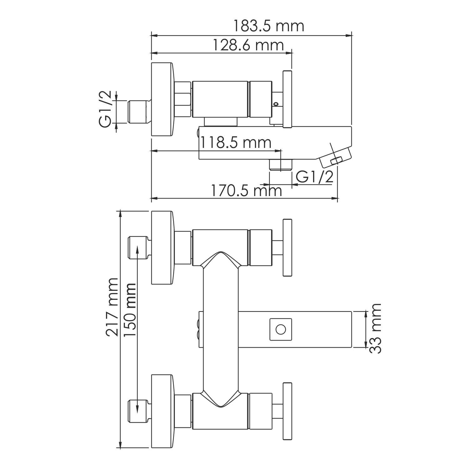 Смеситель для ванны с душем Wasserkraft Weser 7801