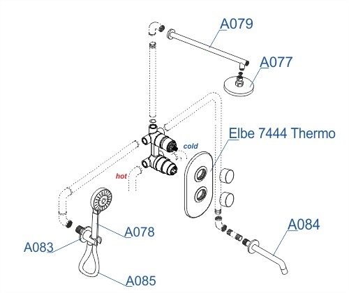 Душевой комплект Wasserkraft A177477 Thermo