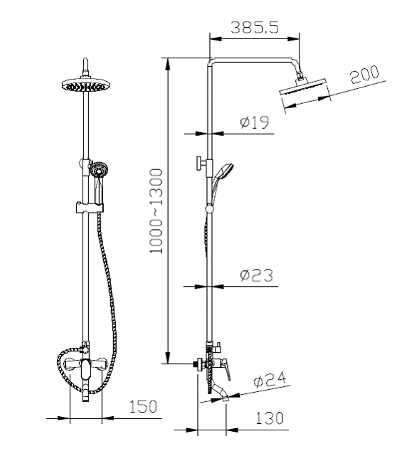 Душевая стойка D&K Venice Rialto DA1063701B14