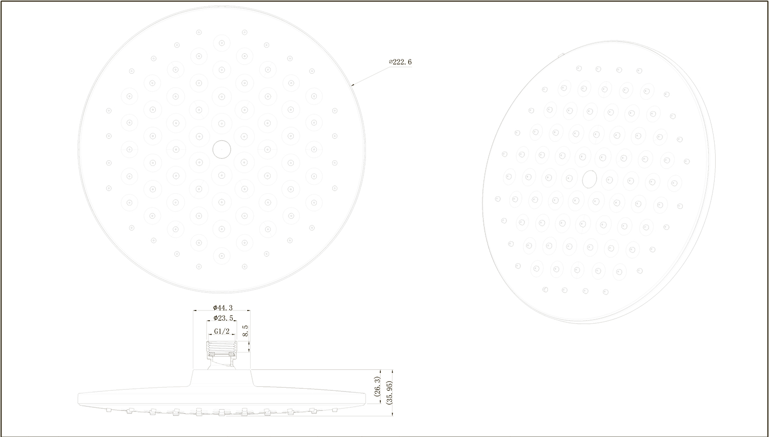 Верхний душ Bravat P70253BW-ENG черный