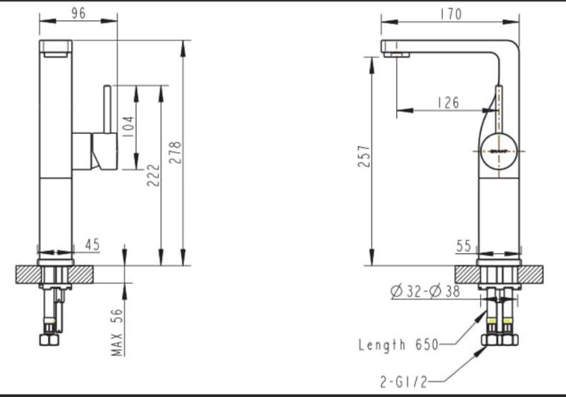 Смеситель для раковины Bravat Arc F16061C-A2-ENG хром