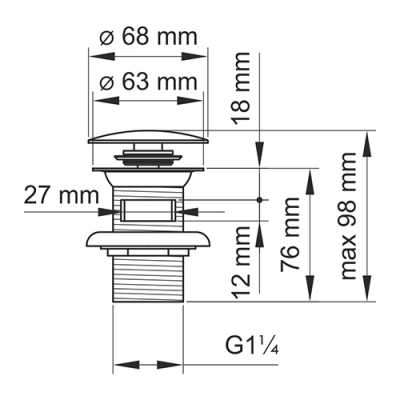 Донный клапан для раковины Wasserkraft Mindel A153