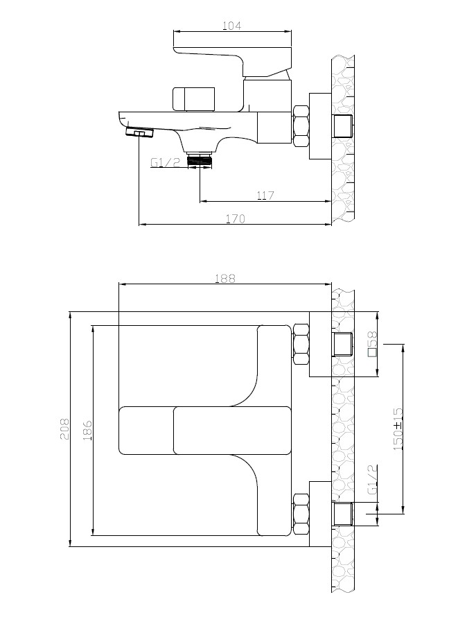 Смеситель для ванны с душем ESKO Berlin BR 54