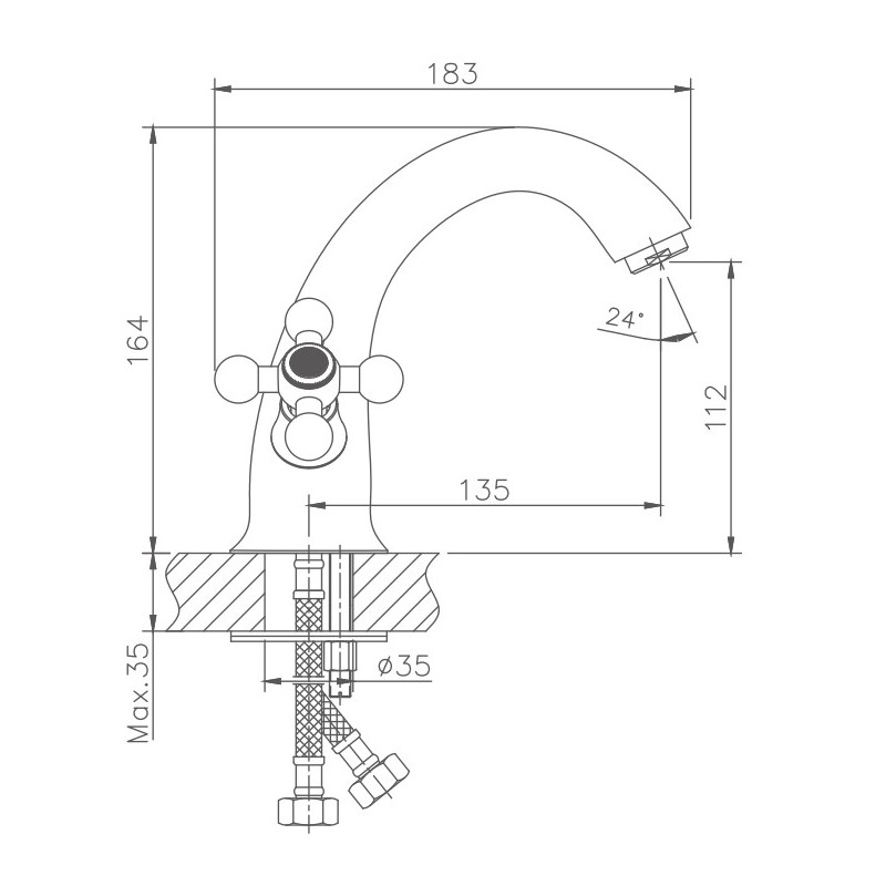 Смеситель для раковины Haiba HB19-4 HB1019-4