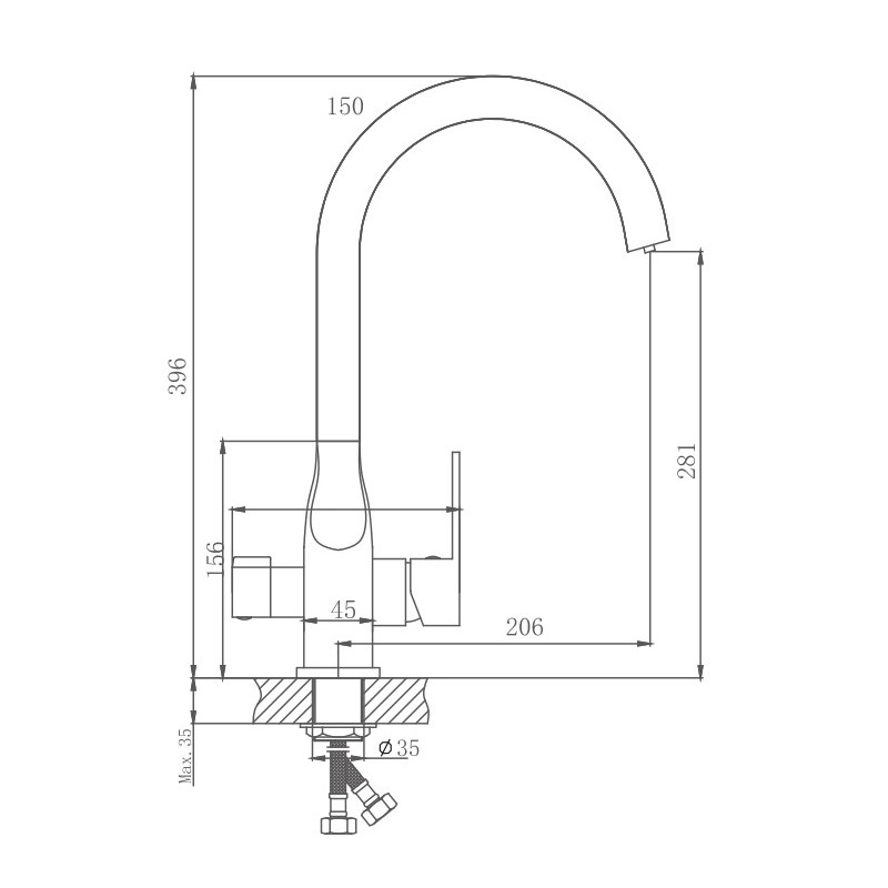 Смеситель для кухни Haiba HB533-3 HB76533-3