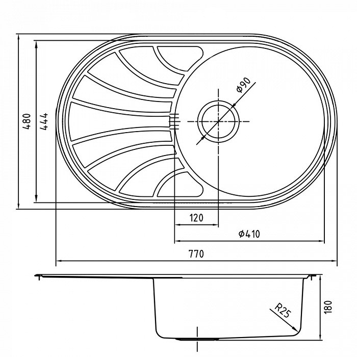 Мойка кухонная IDDIS Suno SUN77SDi77