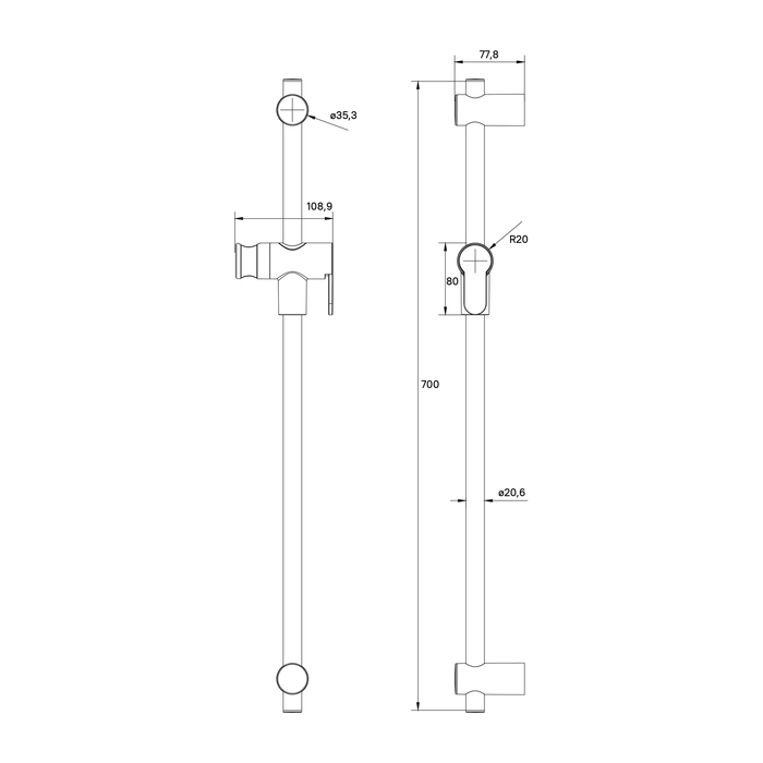 Душевая штанга IDDIS Ray RAY70C0i17 хром