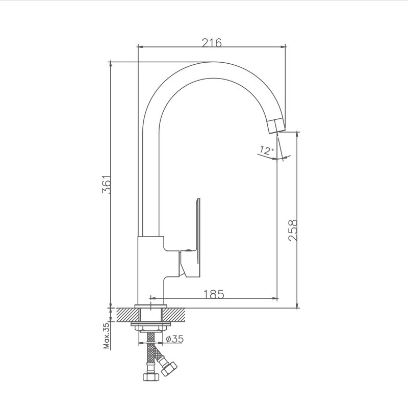 Смеситель для кухни Haiba HB590-7 HB70590-7