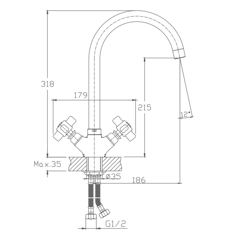 Смеситель для кухни Haiba HB18 HB4118