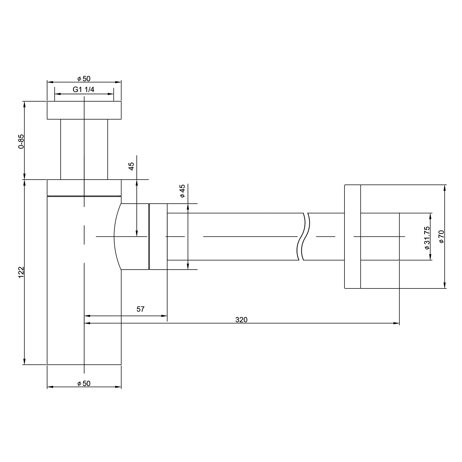 Сифон для раковины Timo 959/00L