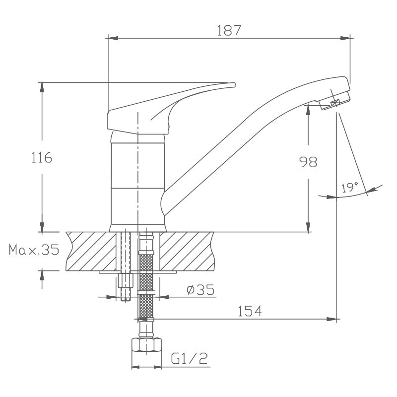 Смеситель для кухни Haiba HB13 HB4513