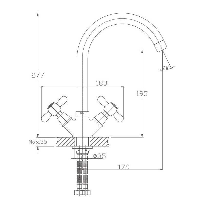 Смеситель для кухни Haiba HB25 HB4525