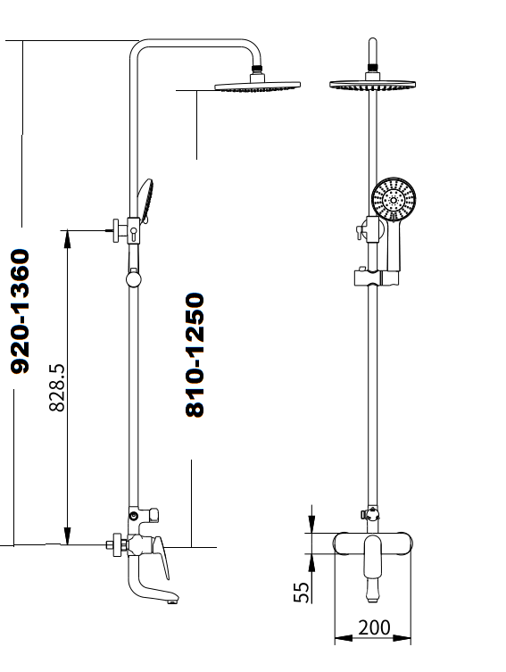 Душевая стойка Savol SK-H7401