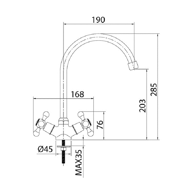 Смеситель для кухни Milardo Duplex DUPSB0JM05