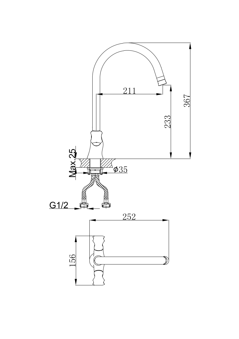 Смеситель для кухни D&K Hessen Grimm DA1382401