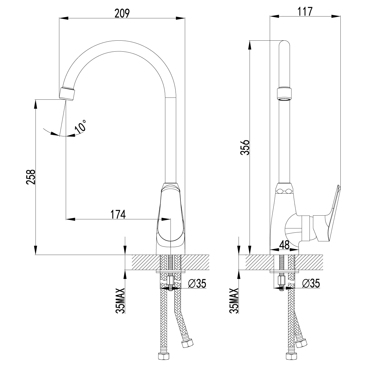 Смеситель для кухни Lemark Partner LM6555C