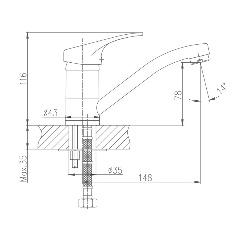 Смеситель для кухни Haiba HB13-1 HB4513-1