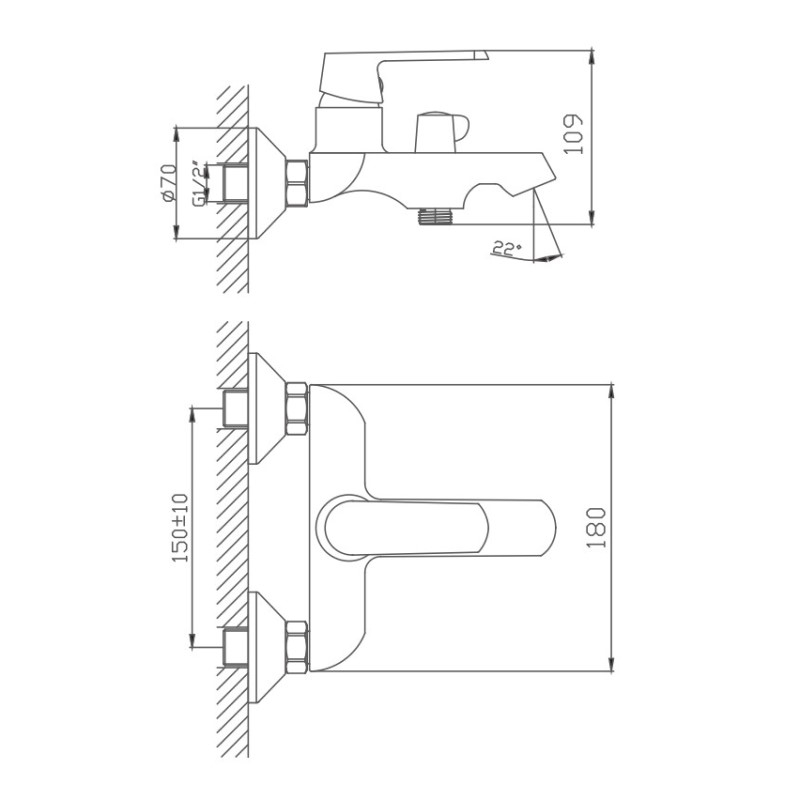 Смеситель для ванны с душем Haiba HB60804