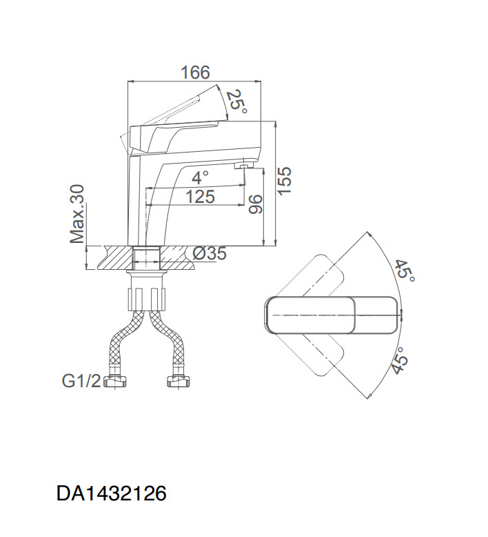 Смеситель для раковины D&K Berlin Technische DA1432126 белый