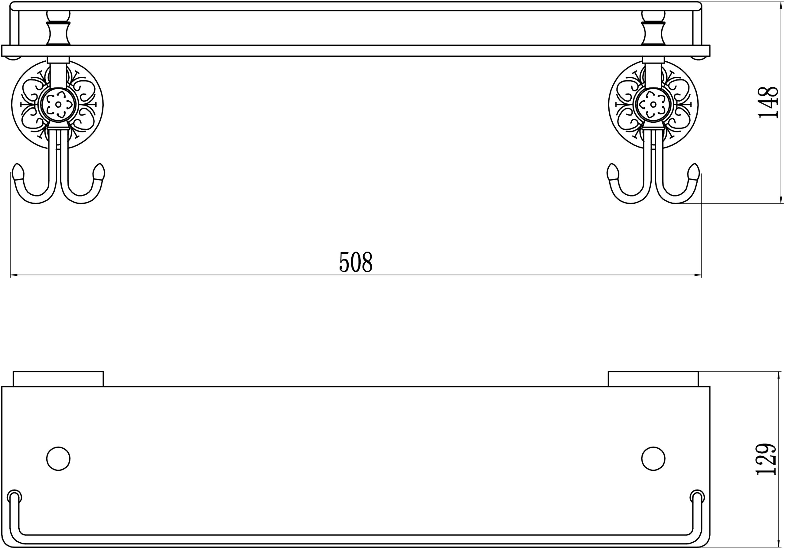 Полка Savol 58 а S-005891A хром