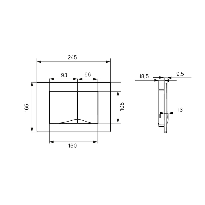 Кнопка смыва IDDIS Unifix UNI05CHi77 005, хром