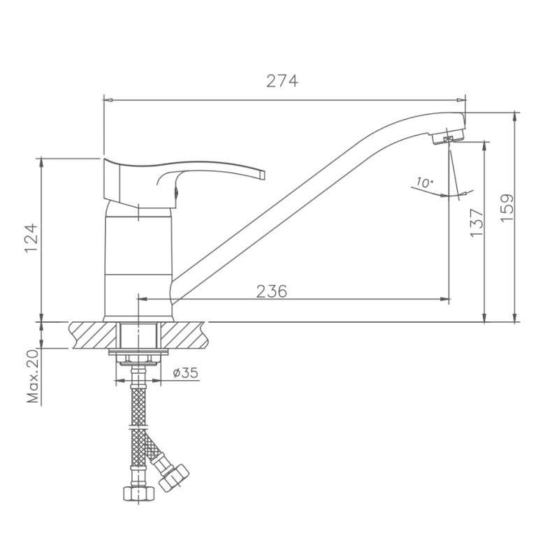 Смеситель для кухни Haiba HB70 HB4970