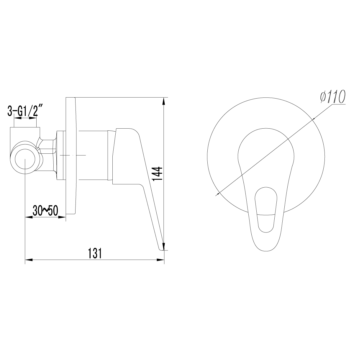 Смеситель для душа Lemark Luna LM4123C С ВНУТРЕННЕЙ ЧАСТЬЮ