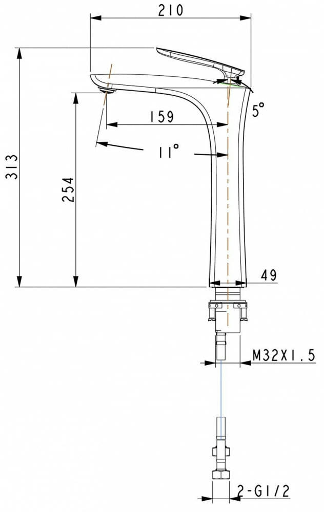 Смеситель для раковины Timo Helmi 4011/00-16F