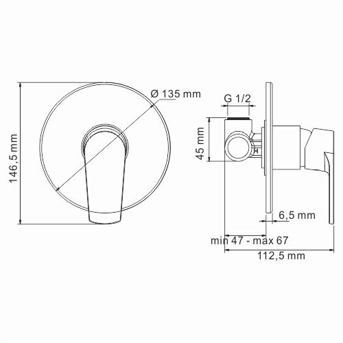 Душевой комплект Wasserkraft Dill 6151 смеситель + душевой гарнитур + шланговое подключение