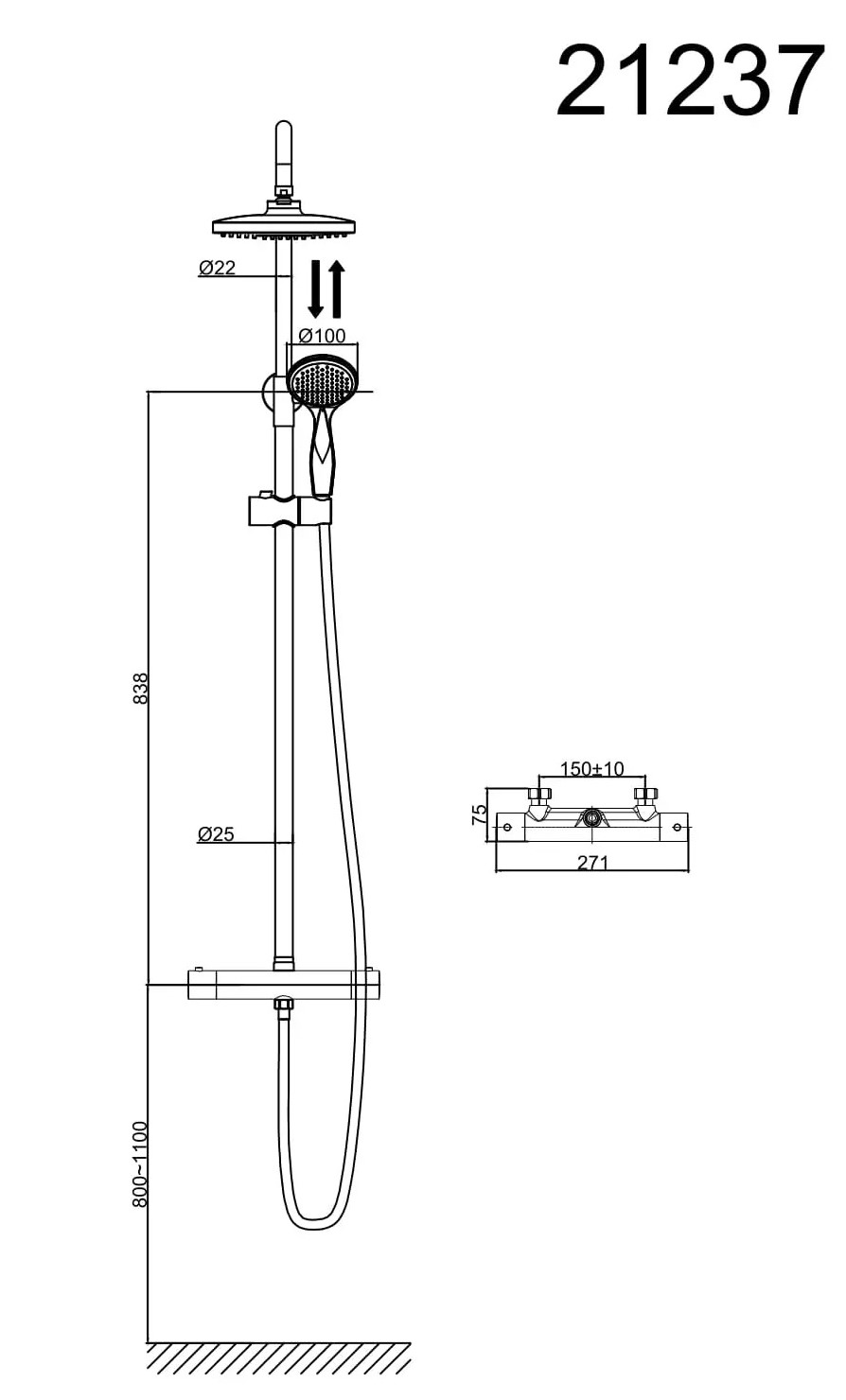 Душевая стойка D&K Potsdam DA2123701B10