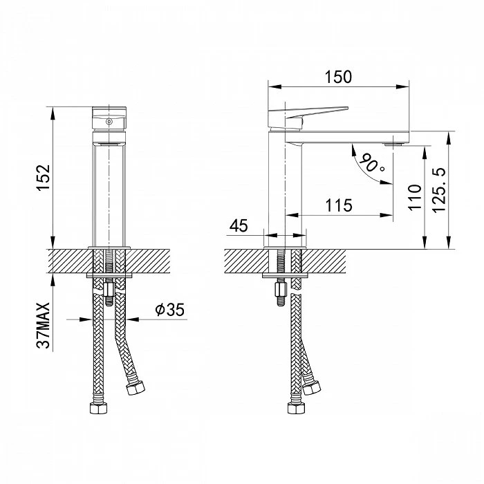 Смеситель для раковины IDDIS Bridge BRDSB00i01