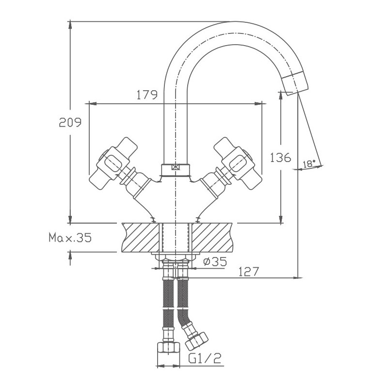 Смеситель для раковины Haiba HB18 HB1218