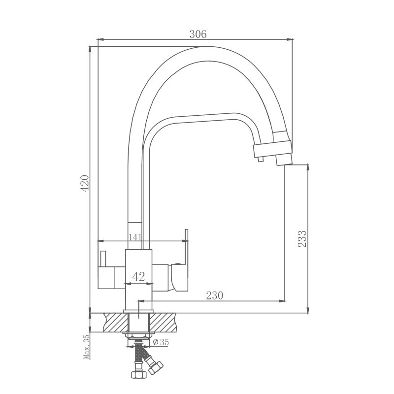 Смеситель для кухни Haiba HB857 HB76857