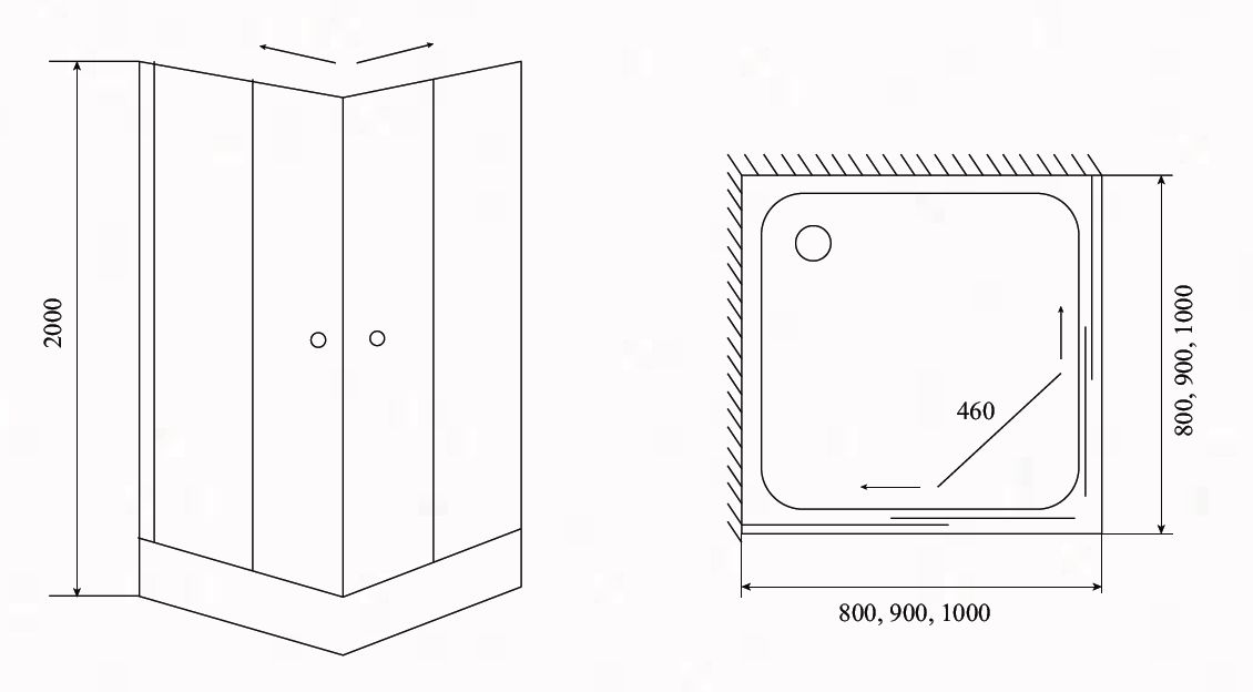 Душевой уголок Timo Viva Lux TL-8002 Romb Glass с поддоном