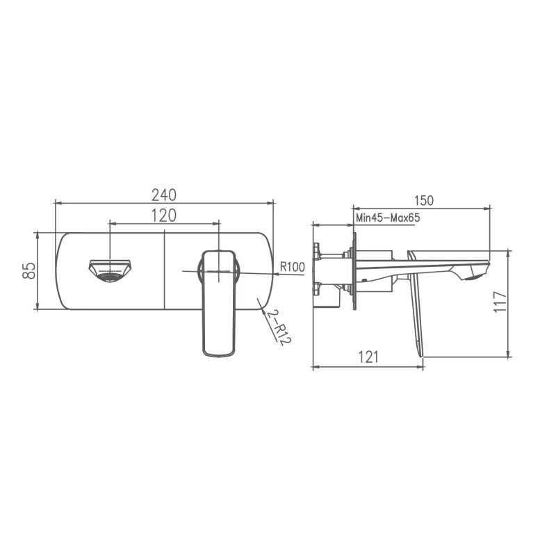 Смеситель для раковины Haiba HB548-8 С ВНУТРЕННЕЙ ЧАСТЬЮ HB80548-8