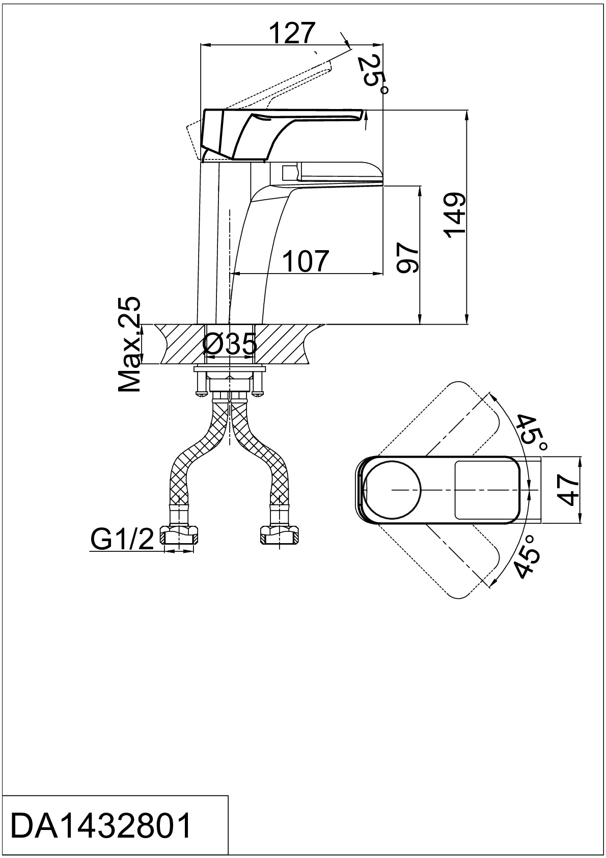 Смеситель для раковины D&K Freie DA1432801