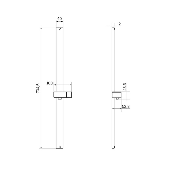 Душевая штанга IDDIS Optima Home OPH70B0i17 черная матовая