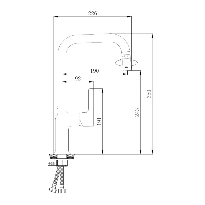 Смеситель для кухни Haiba HB70814 хром