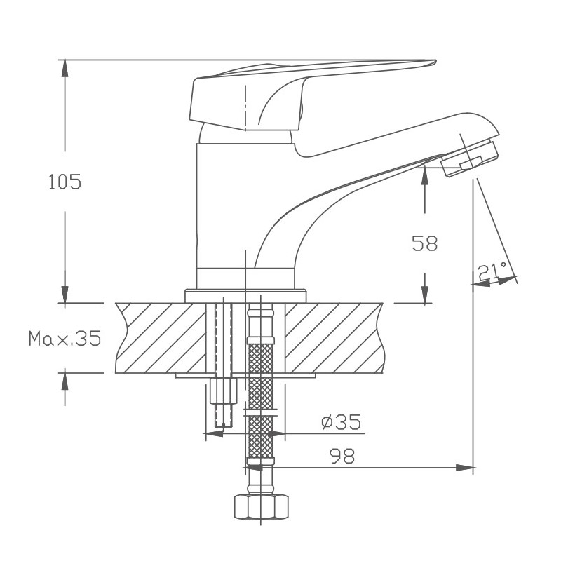 Смеситель для раковины Haiba HB37 HB1037