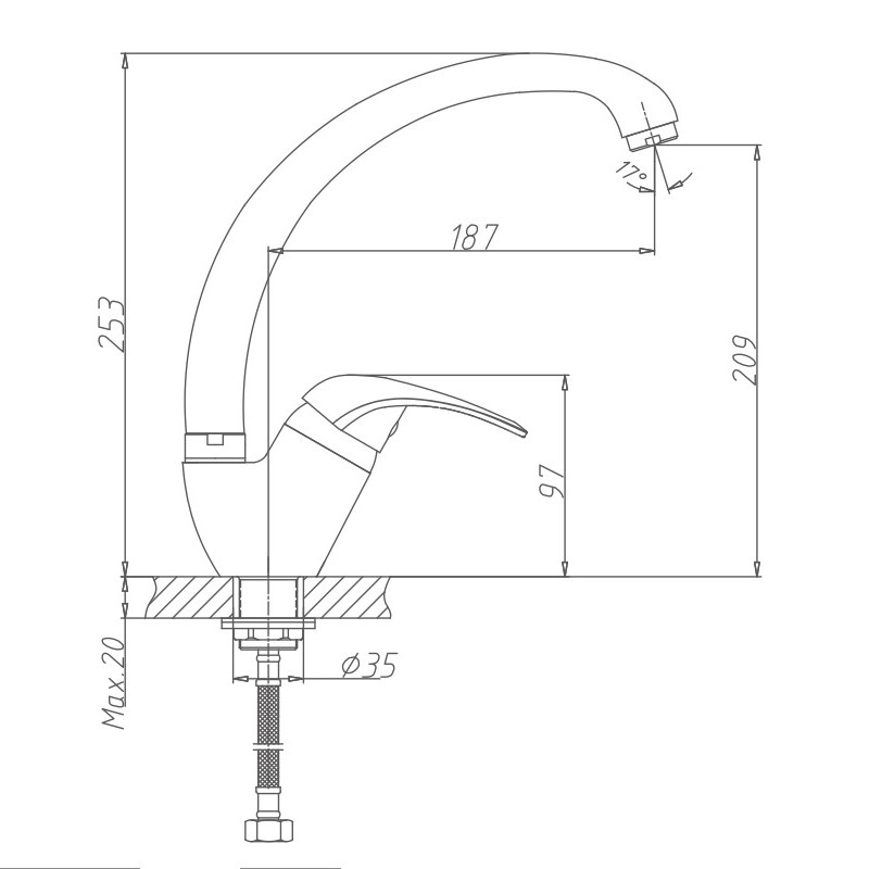 Смеситель для кухни Haiba HB03-2 HB4103-2