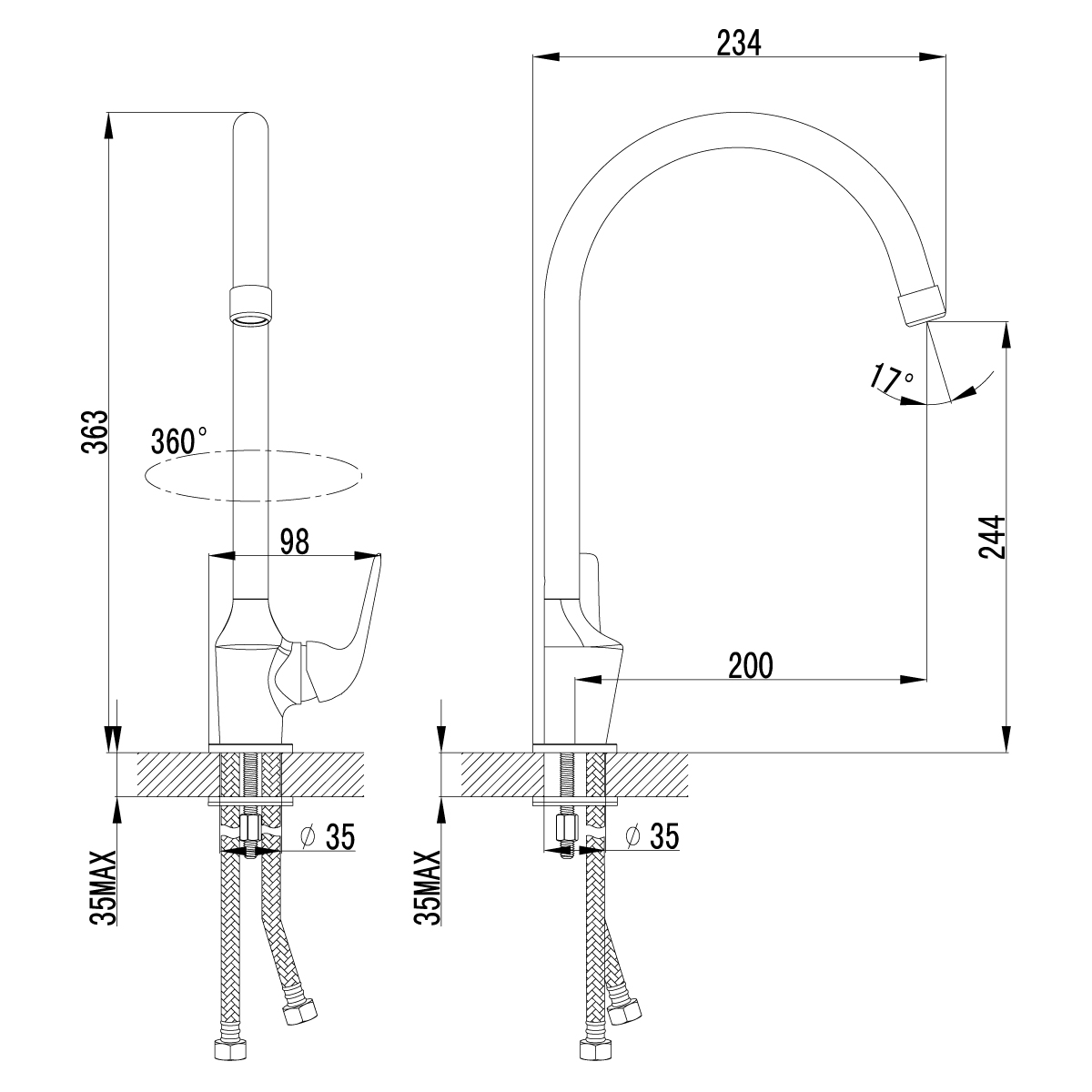 Смеситель для кухни Lemark plus Advance LM1205C