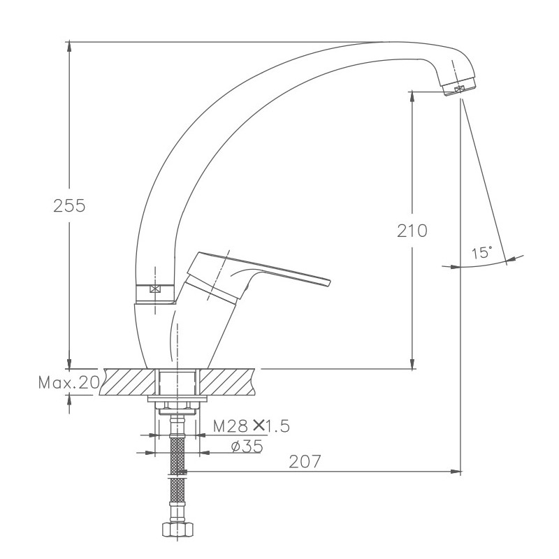 Смеситель для кухни Haiba HB13 HB4116-2