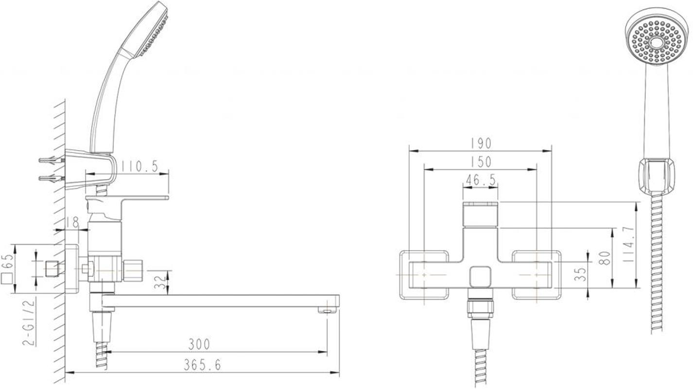 Универсальный смеситель Bravat Riffle F672106C-LB