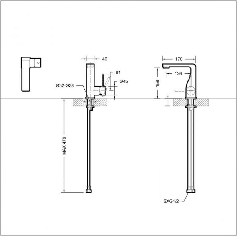 Смеситель для раковины Bravat Arc F16061C-2-ENG