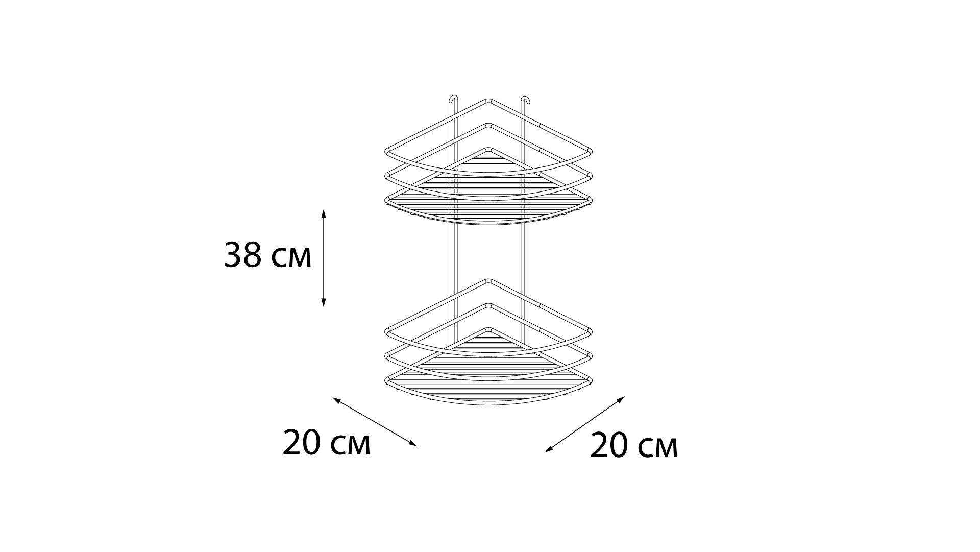 Полка Fixsen FX-710W-2 угловая, белая