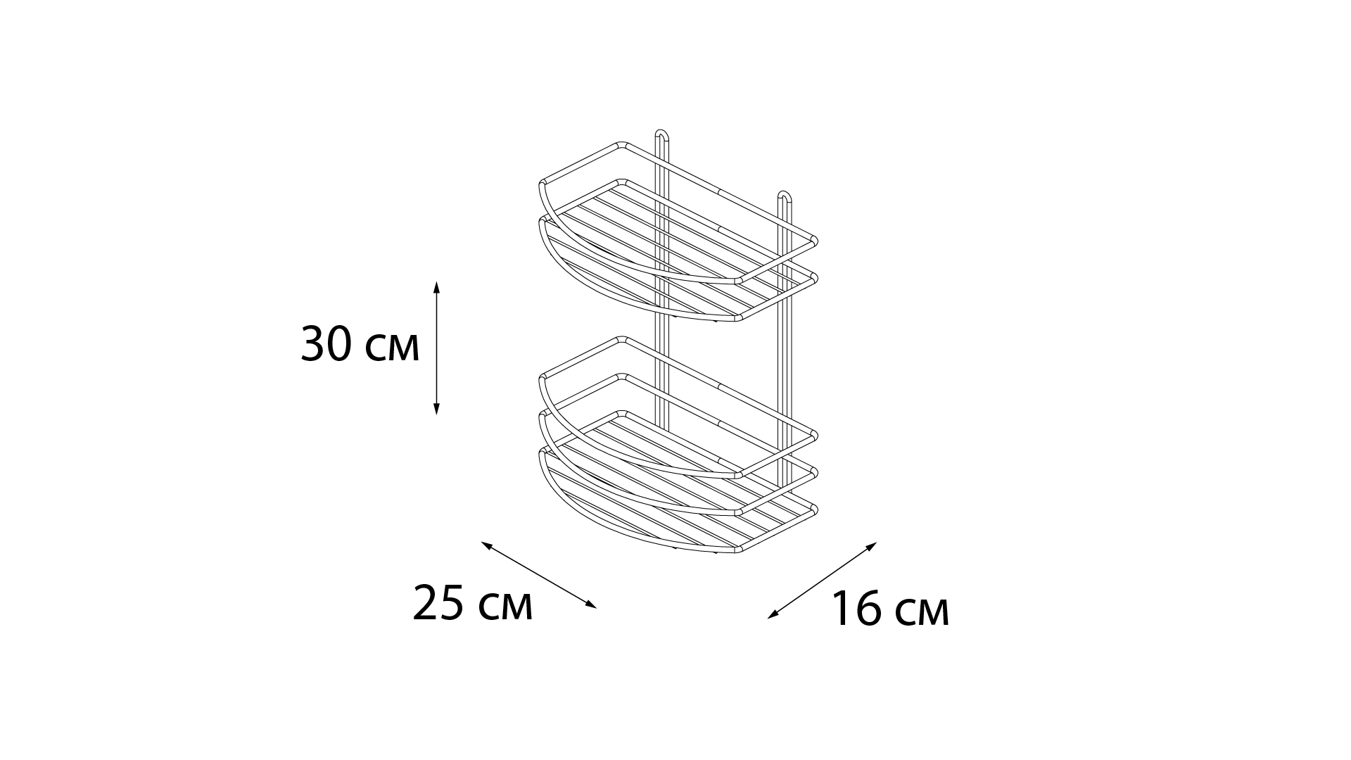 Полка Fixsen FX-720B-2 черная