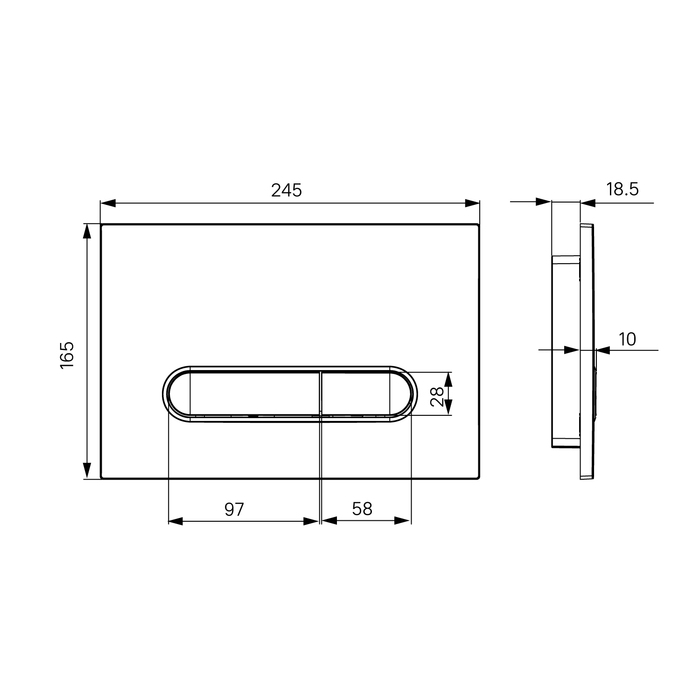 Кнопка смыва IDDIS Unifix UNI01WBi77 001, белая/черный